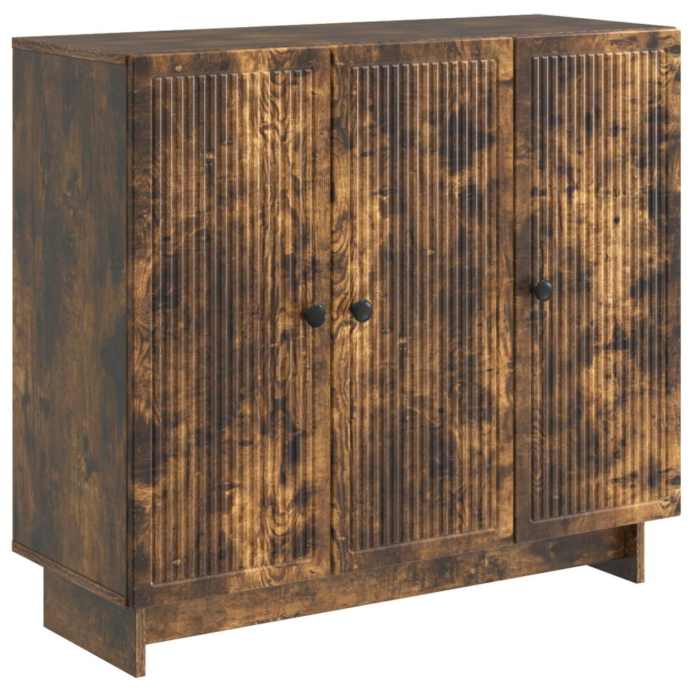 Vidaxl Sideboard Smoked Oak 89 X 34.5 X 80 Cm Engineered Wood