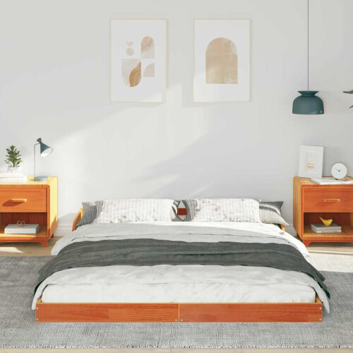 VidaXL vidaXL Bed Frame Wax Brown 160 x 220 cm Solid Pine Wood 2
