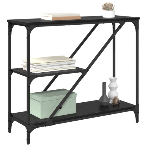 VidaXL vidaXL Console Table Black Oak 88.5 x 30 x 75 cm Engineered Wood 1