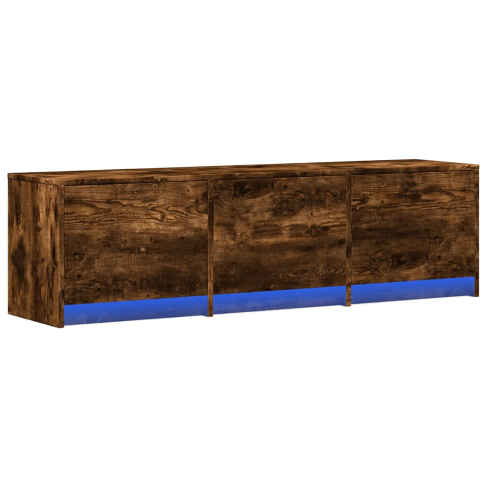 Vidaxl Tv Cabinet With Led Smoked Oak 140 X 34 X 40 Cm Engineered Wood
