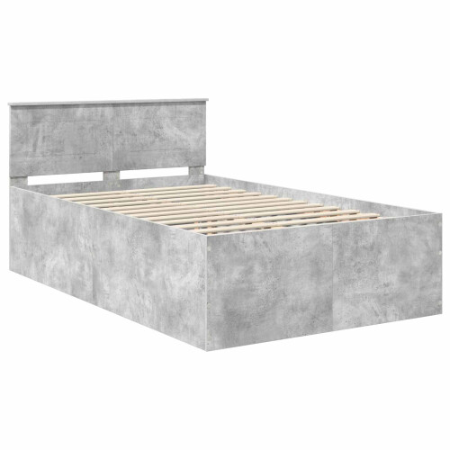 VidaXL vidaXL Bed Frame Concrete Grey 120 x 190 cm Engineered Wood 2