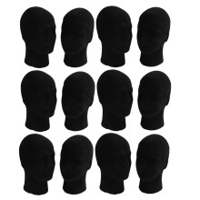 Polystyrene Black Foam Men Model Mannequin Dummy Stand Shop Display Hat, 12 X BLACK