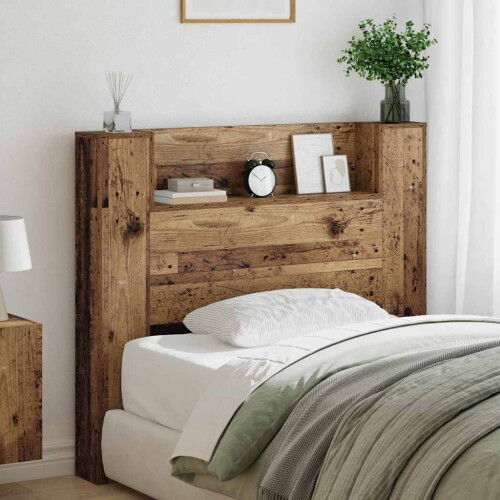 VidaXL vidaXL Storage Headboard with LED Old Wood Engineered Wood