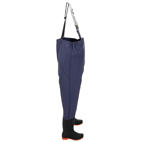 VidaXL vidaXL Chest Waders with Boots PVC Coated Polyester Size 42 Blue 1