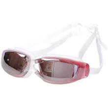 (Red) Professional Adult Large frame plating Waterproof Anti-Fog UV Protect Swim Glasses Swimming Goggles Beach Pool