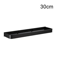 (30cm) Bathroom Accessories Shampoo Towel Rack Kitchen Storage Rack Bathroom Storage Shelf Wall Mounted Black