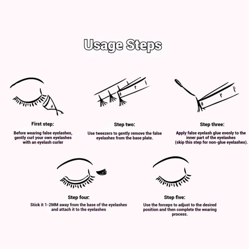 (Adhesive style) Natural Black False Eyelashes C Curl 50 Char 1