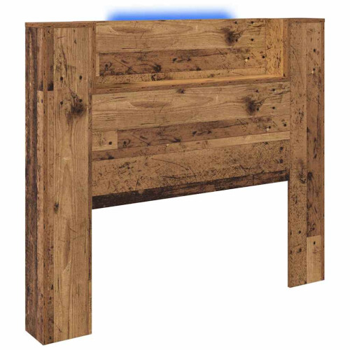 VidaXL vidaXL Storage Headboard with LED Old Wood Engineered Wood 2