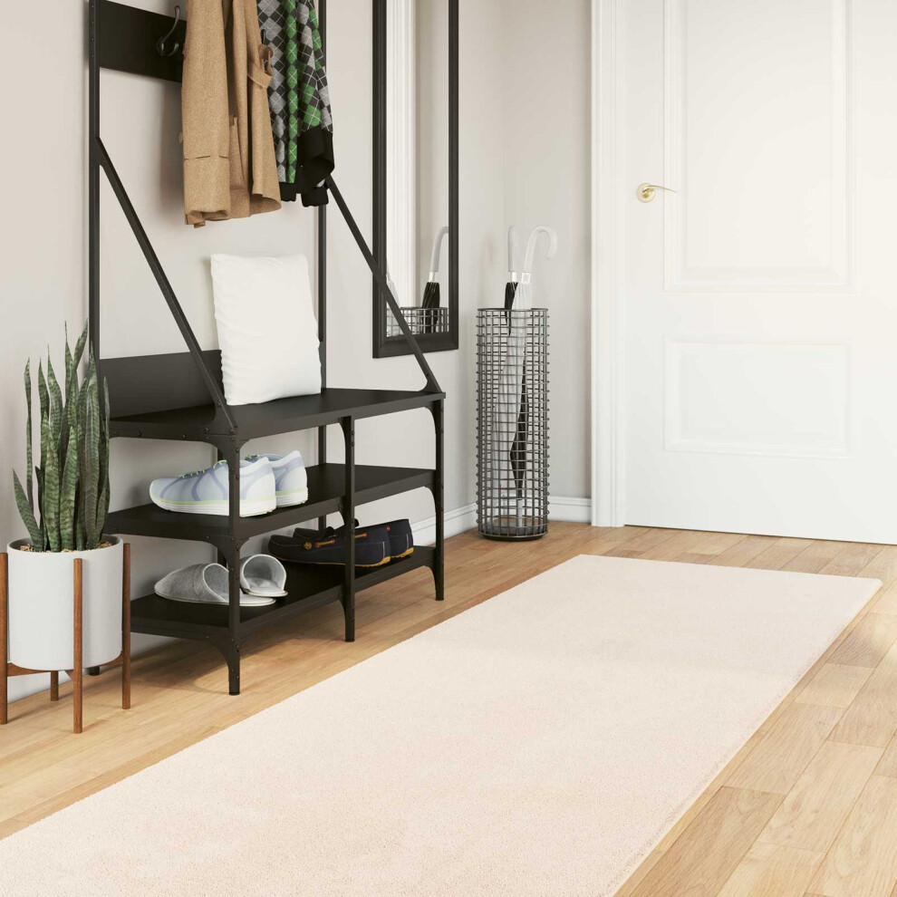 Vidaxl Medium Pile Soft And Washable Rug Huarte Beige 80 X 400 Cm