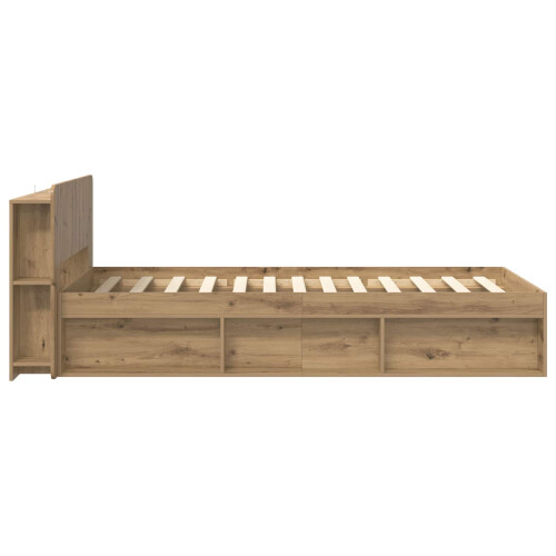 VidaXL vidaXL Bed Frame with Storage Artisan Oak 75 x 190 cm Engineered Wood 1