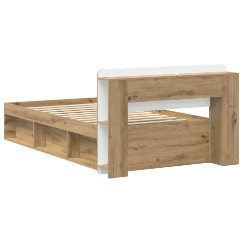 VidaXL vidaXL Bed Frame with Storage Artisan Oak 75 x 190 cm Engineered Wood 2
