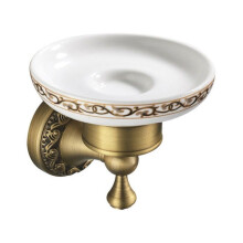Portasapone color bronzo con fissaggio a parete, portasapone da doccia in ottone di alta qualità in stile antico.