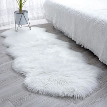 Tappeto in finta pelliccia di pecora - LECOO - 60x160 cm - Bianco - Morbido - Moderno