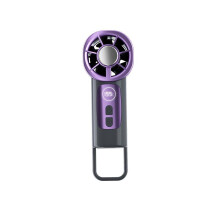 (gray) 2026 New Semi-Conductor Ice Cooling USB Fan Digital Display 99-Speed Mini Portable Hook Clip Handheld Fan