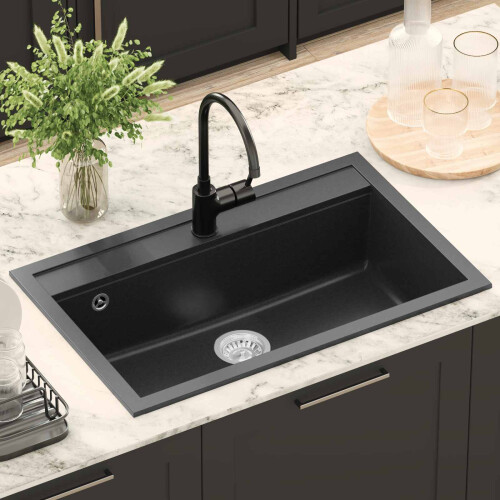 VidaXL vidaXL Sink Black 795 x 505 mm Granite 1