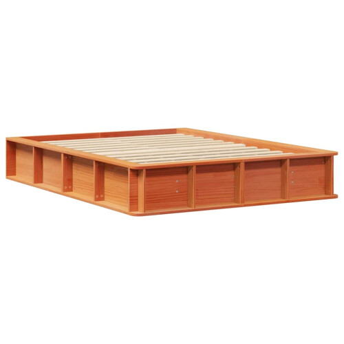 VidaXL vidaXL Bed Frame Wax Brown 140 x 190 cm Solid Pine Wood 2
