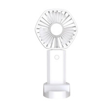 (White) New USB Mini Handheld Fan Portable Desktop Rechargeable Fan Large Capacity Silent Personal Fan for Home Office Travel