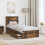 VidaXL vidaXL Bed Frame Smoked Oak and Silver 75 x 190 cm Engineered Wood 2