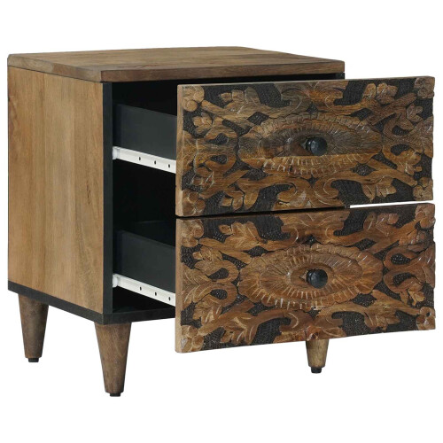 VidaXL vidaXL Bedside Cabinet Brown 40 x 33.5 x 46 cm Solid Mango Wood 1