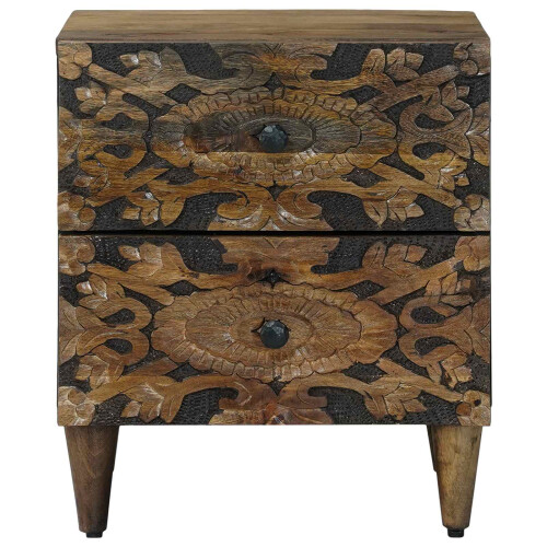 VidaXL vidaXL Bedside Cabinet Brown 40 x 33.5 x 46 cm Solid Mango Wood 2