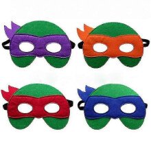 Balenie 5 plstených kreslených masiek s motívom korytnačiek Ninja pre deti na Halloween