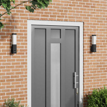 vidaXL Outdoor Wall Light 2 pcs Black 10.5 x 6 x 33 cm