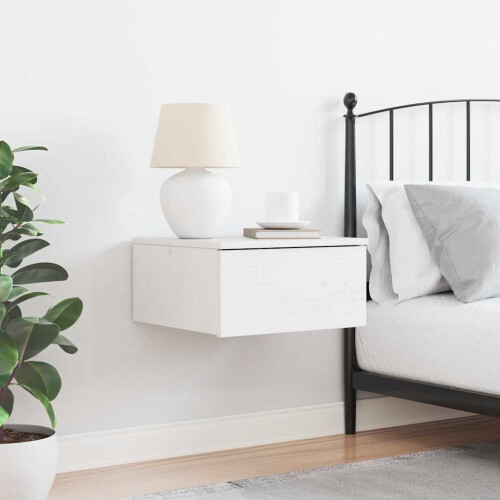 VidaXL vidaXL Bedside Table White 37 x 35 x 18.5 cm Solid pine wood 2