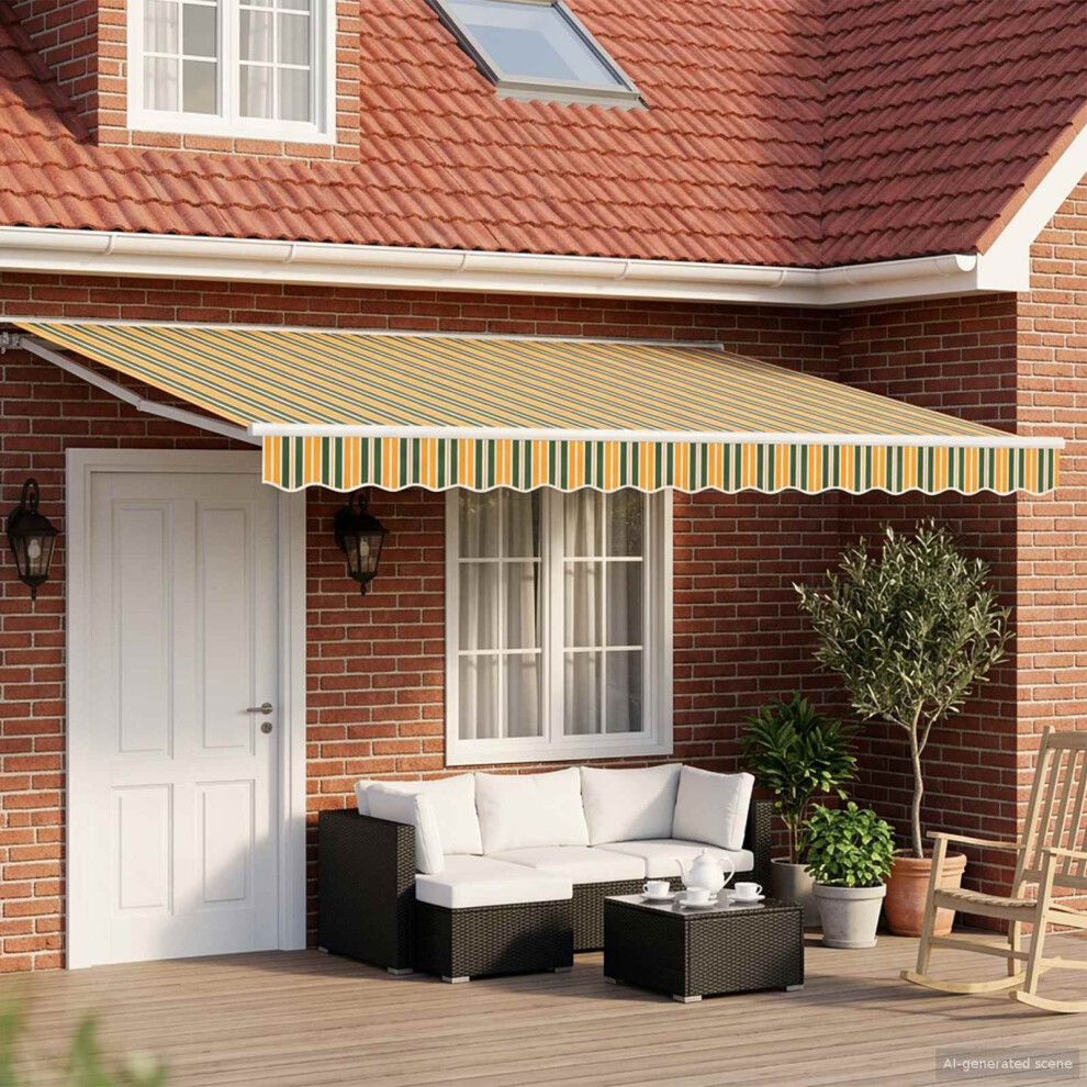 Vidaxl Manual Awning Frame With Leds 4.5 X 3.5 M
