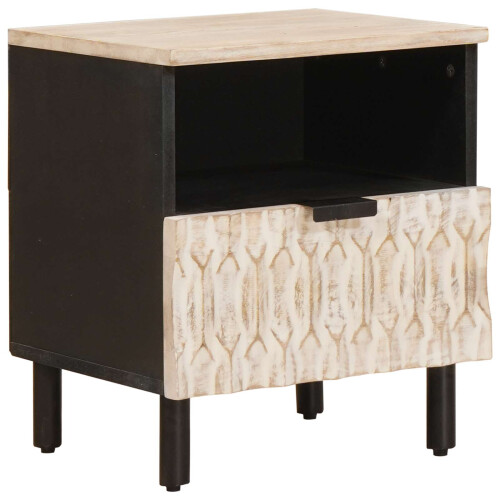 VidaXL vidaXL Bedside Cabinet 2 pcs White 40 x 33 x 46 cm Solid Mango Wood 1