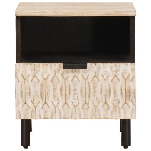 VidaXL vidaXL Bedside Cabinet 2 pcs White 40 x 33 x 46 cm Solid Mango Wood 1