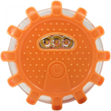 Runde LED-Warnleuchte für Autos, starke magnetische Fernlicht-Blinkleuchte (Orange)