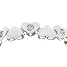 (K) Jewelco London 9ct White Gold Round 3pts Diamond Heart Wedding Dress Ring - PR0AXL8735W