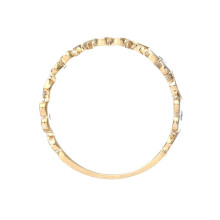 (L) Jewelco London 9ct White & Yellow Gold Round 3pts Diamond Heart Wedding Dress Ring - PR0AXL8735YW