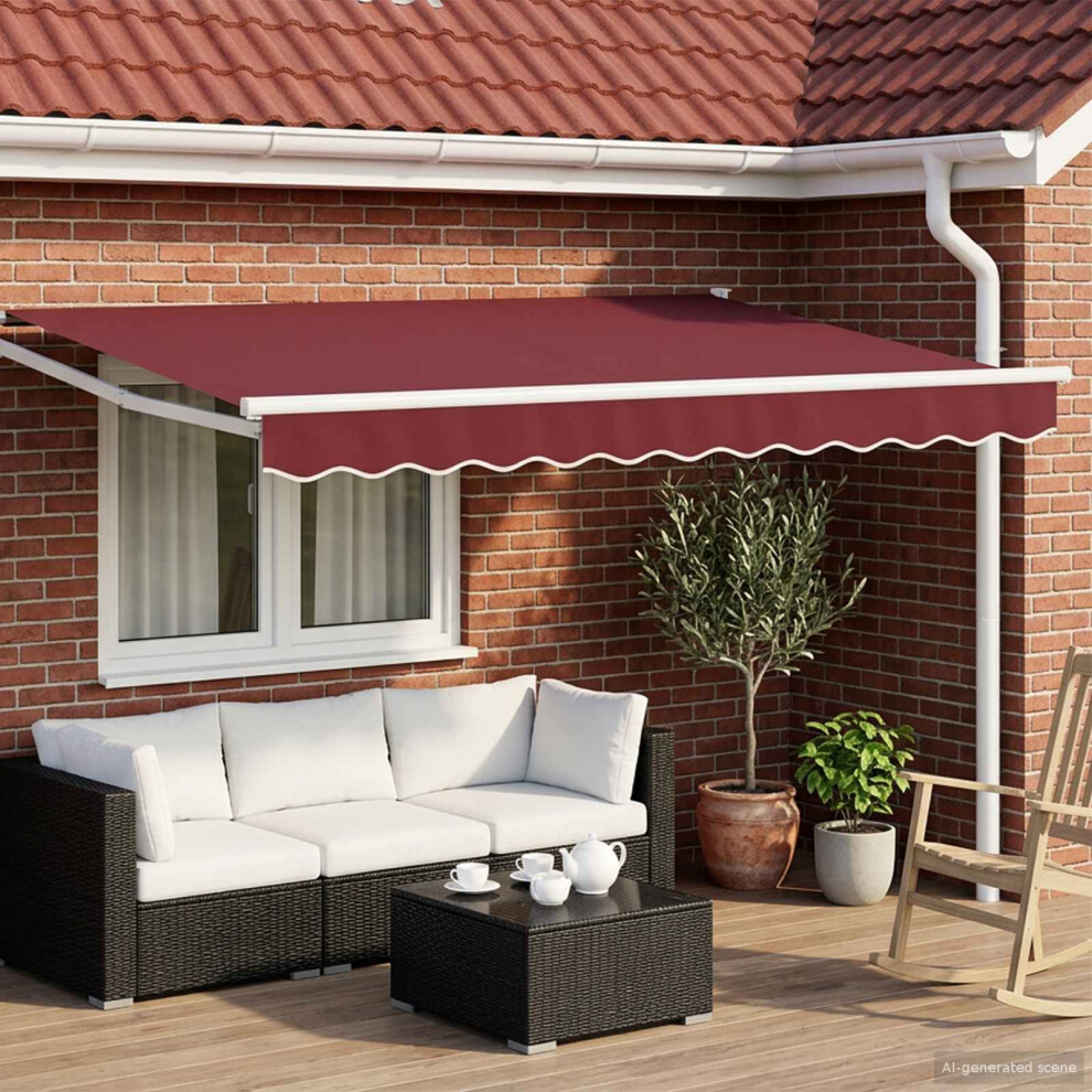 Vidaxl Manual Retractable Awning With Leds 2.5 X 2 M