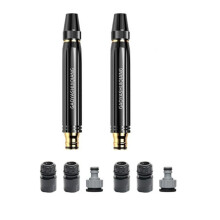Hochdruck Metall-Wasserpistole - Aluminiumlegierung Gerade Strahldüse Schwarz King Kong, 2 Stück + 6 PVC Adapter, Druckverstärkung 10-20 meter