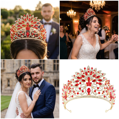Couronnes de mariage élégantes pour mariée, bandeau-Blanc vert 2