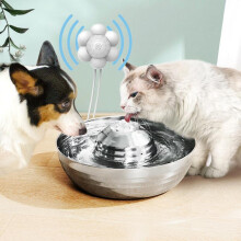 (Matches the image) Petavista Stainless Steel Pet Water Fountain 2L Ultra-Quiet Automatic Dog Drinker for Cats and Dogs