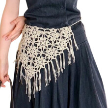 Artisanat macramé écharpe réglable Wrap étés coton écharpe-Blanc