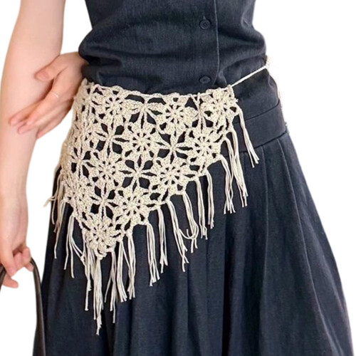 Artisanat macramé écharpe réglable Wrap étés coton écharpe-Blanc