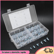 110 Pieces 45 1/8in-28 Grease Nozzle Tip Fitting for Engineering Machinery Electroplated Blue