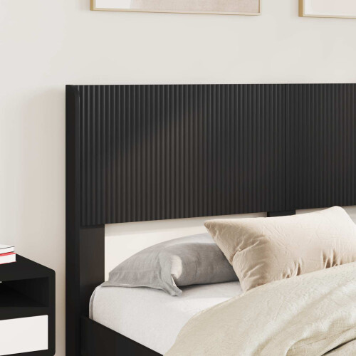 VidaXL vidaXL Bed Frame with Storage and Headboard Black 135 x 190 cm 1