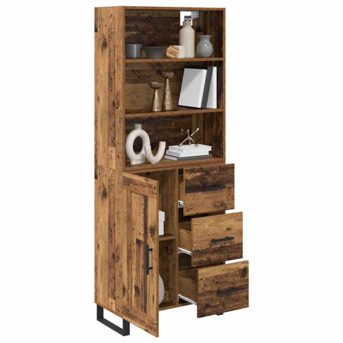 VidaXL vidaXL Highboard with Drawer 2 pcs Old Wood Engineered Wood 1