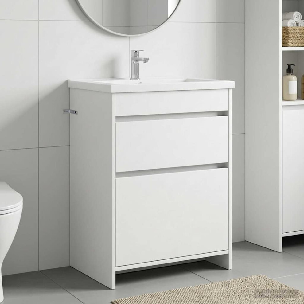 Vidaxl Bathroom Under Sink Cabinet White 56 X 37.5 X 81 Cm