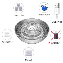 (Matches the image) Petavista Stainless Steel Pet Water Fountain 2L Ultra-Quiet Automatic Dog Drinker for Cats and Dogs