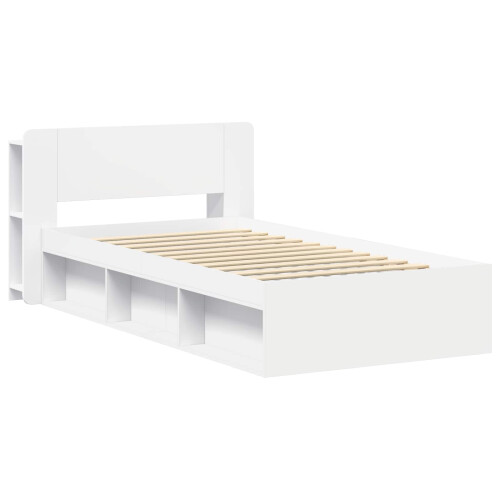 VidaXL vidaXL Bed Frame with Storage White 90 x 190 cm Engineered Wood 2