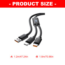 100W dubbele poort, snel opladen, gevlochten kabel met-1,8m
