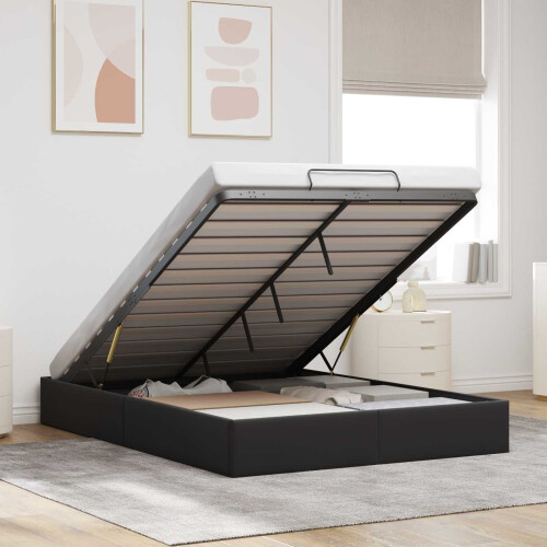 VidaXL vidaXL Ottoman Bed Frame Black Queen Size Velvet