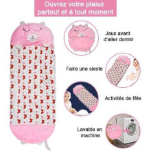 Ohlala Sleeping Bag with Comfortable and Soft Pillow for Children 135*50cm - Pink