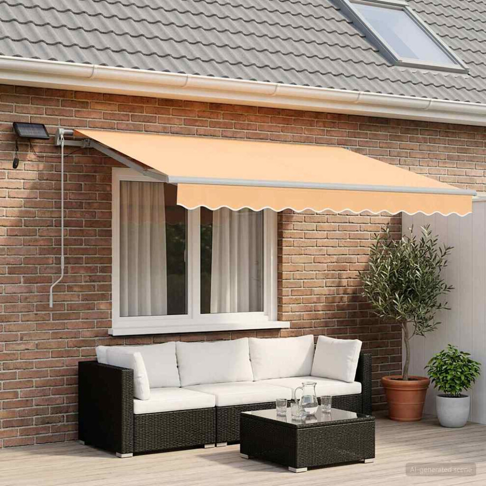 Vidaxl Retractable Awning Sand 300 X 250 Cm Fabric And Aluminium