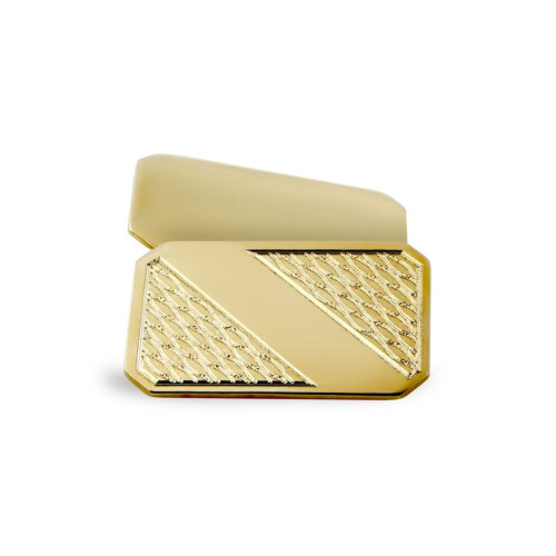 Jewelco London Jewelco London Men's Solid 9ct Yellow Gold Twin Rectangular Ogee Pattern Chain Linked Cufflinks (with ID Strip) - JCL035 1